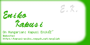 eniko kapusi business card